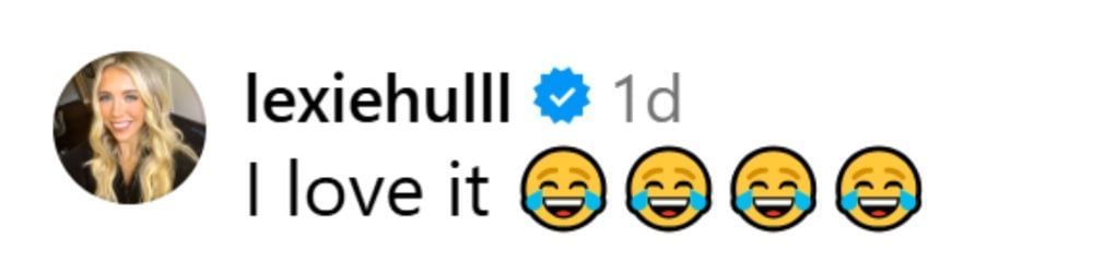 Lexie Hull commented on OvertimeWBB&#039;s IG post. (Photo: @overtimewbb on Instagram)