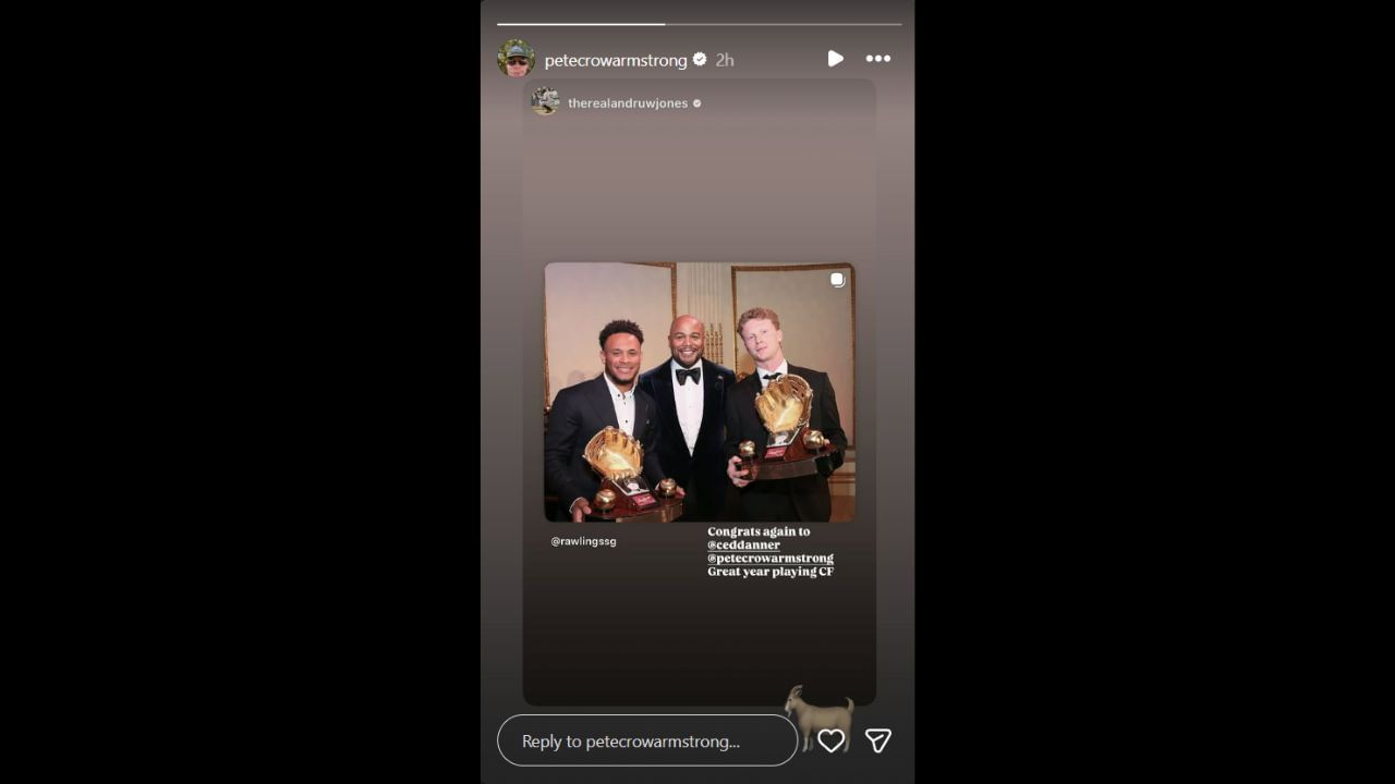 Snímka obrazovky Peteovho príbehu Instagramu (obrázok z - Instagram.com/@petecrowarmstrong IG Stories)