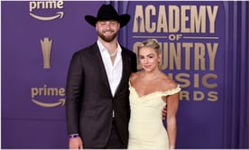 Jake Ferguson’s fiancée Haley Cavinder flaunts blingy engagement ring while rocking cowboy boots and belted trench jumpsuit for Thanksgiving game