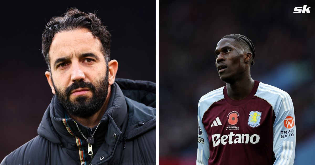 Manchester United manager Ruben Amorim (left) and Amadou Onana - both pics GETTY