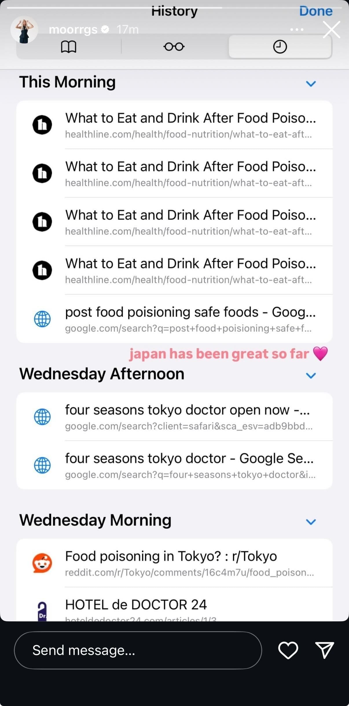 Morgan&#039;s Instagram story