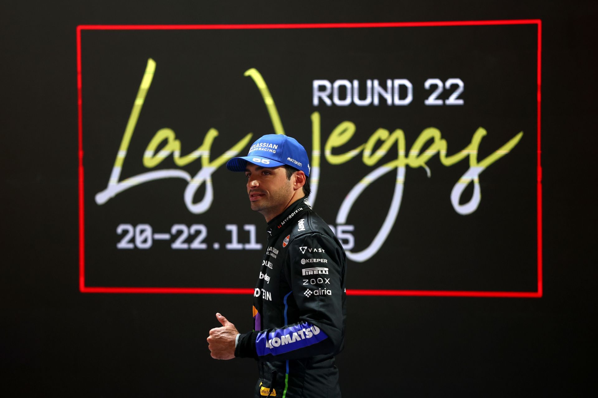 Williams' Carlos Sainz after qualifying for the 2025 F1 Grand Prix of Las Vegas - Source: Getty