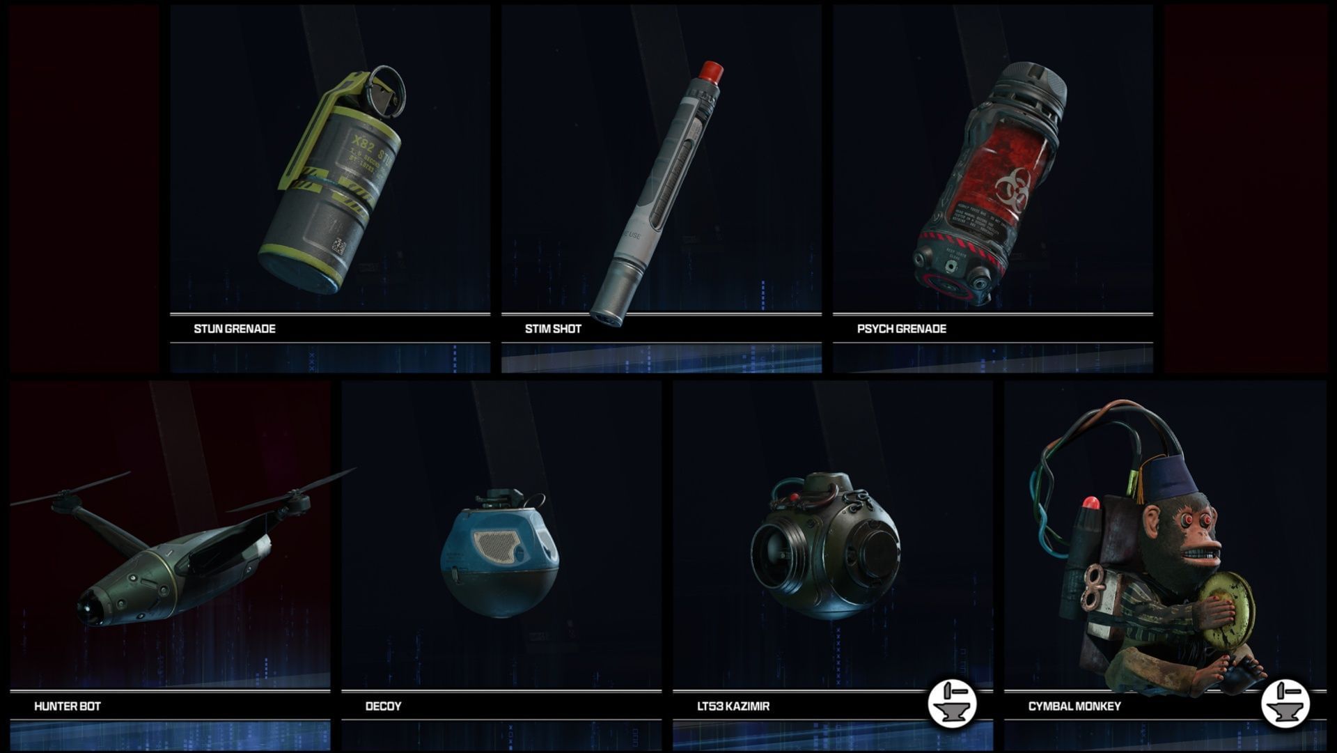 All available Tactical Equipment in BO7 Zombies (Image via Activision)