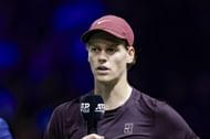 Jannik Sinner during an on-court interview at the 2025 Paris Masters (Source: Getty)