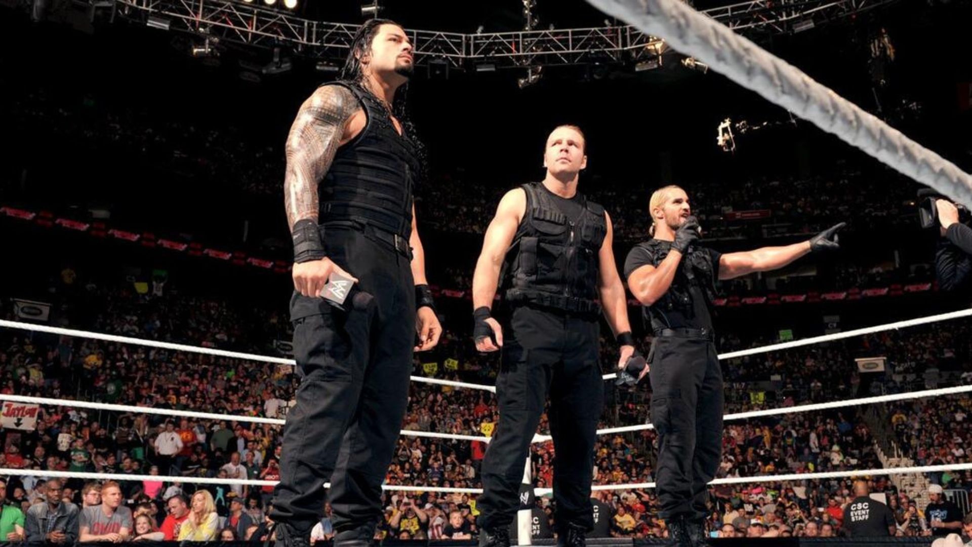 The Shield at an episode of Monday Night RAW (Image via WWE