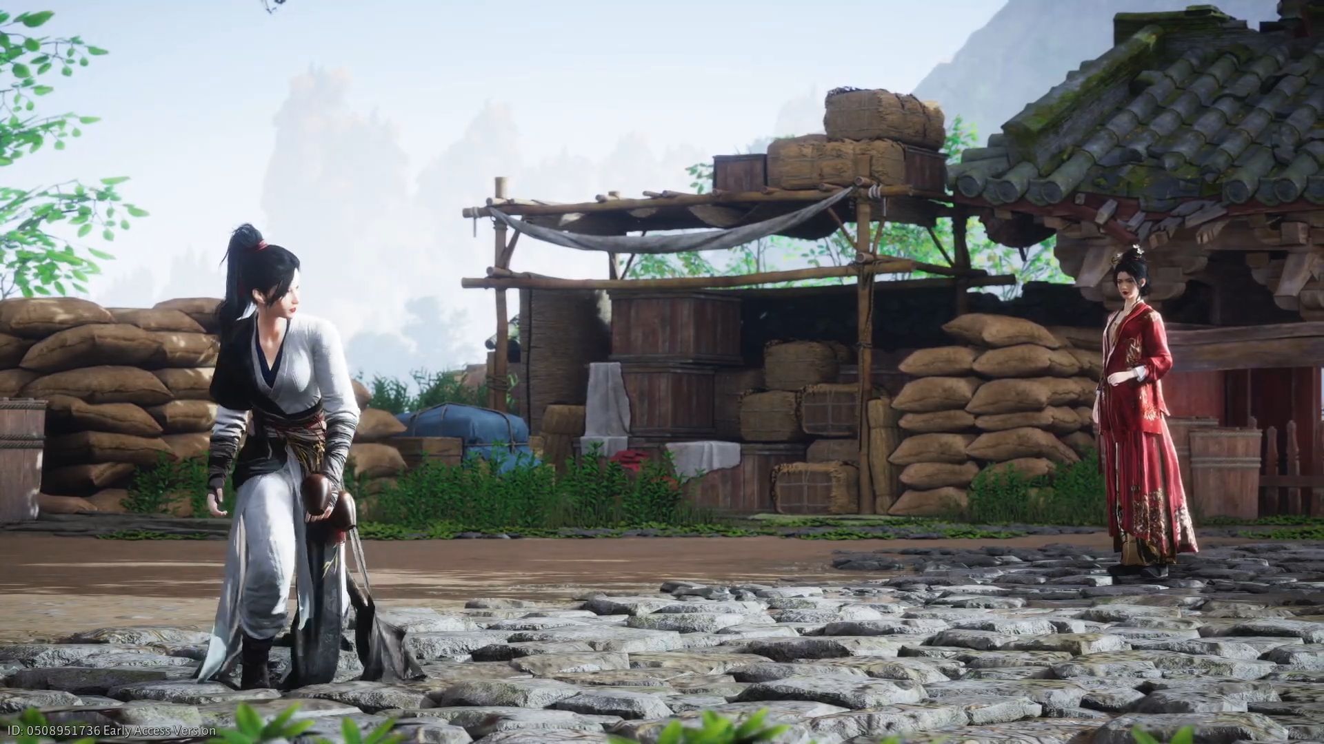 Cutscene with Aunt Han (Image via NetEase Games)