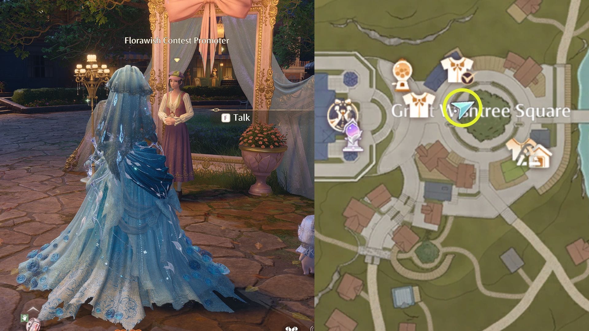 Great Wishtree Square event site location (Image via Sportskeeda Gaming/Infold Games)