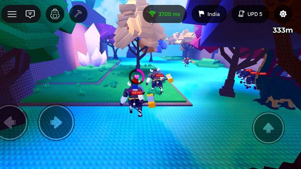 Taming a minotaur in the Everdawn biome (Image via Roblox)