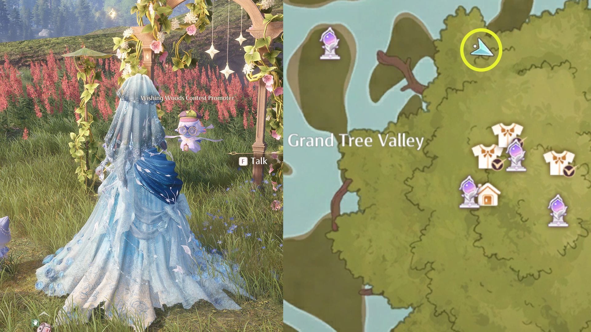 Grand Tree Valley event site location (Image via Sportskeeda Gaming/Infold Games)