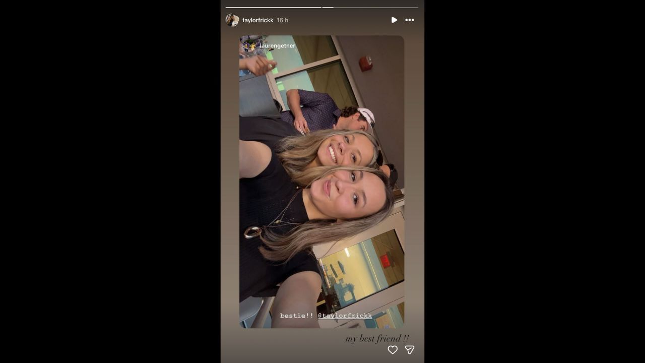Screenshot of Taylor Frick&#039;s Instagram Story (Image from - Instagram.com/@taylorfrickk IG Stories)