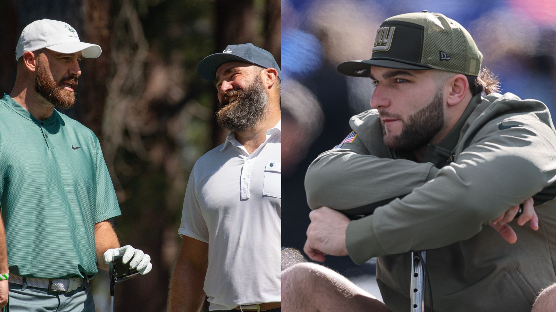  Cam Skattebo, Jason Kelce, Travis Kelce