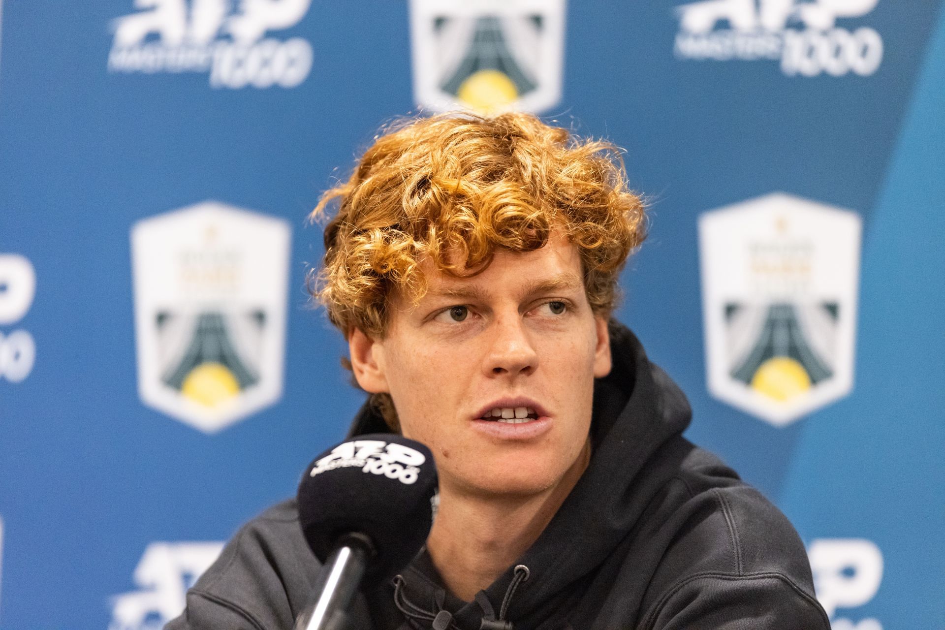 Jannik Sinner during a press conference at the 2025 Paris Masters (Source: Getty)