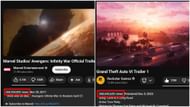 Avengers: Infinity War views vs GTA 6 Trailer 1 views (Image via YouTube/Marvel || YouTube/Rockstar Games)