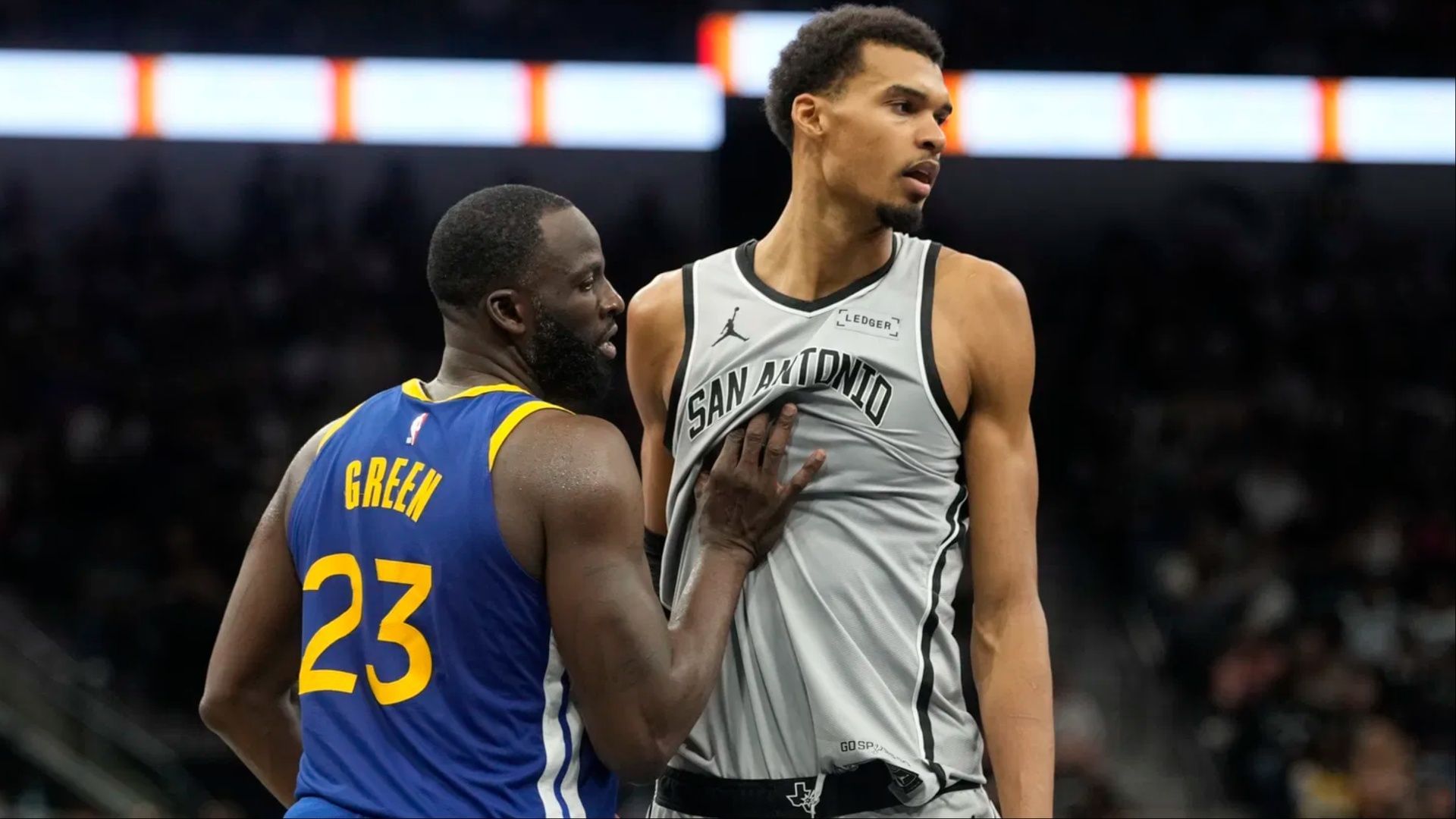 Draymond Green and Victor Wembanyama got into it during their game. (Photo: IMAGN)