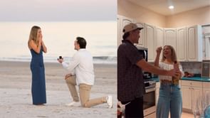 Trey Yesavage’s fiancée Taylor Frick announces her bridesmaids as couple celebrates with a romantic kiss and champagne