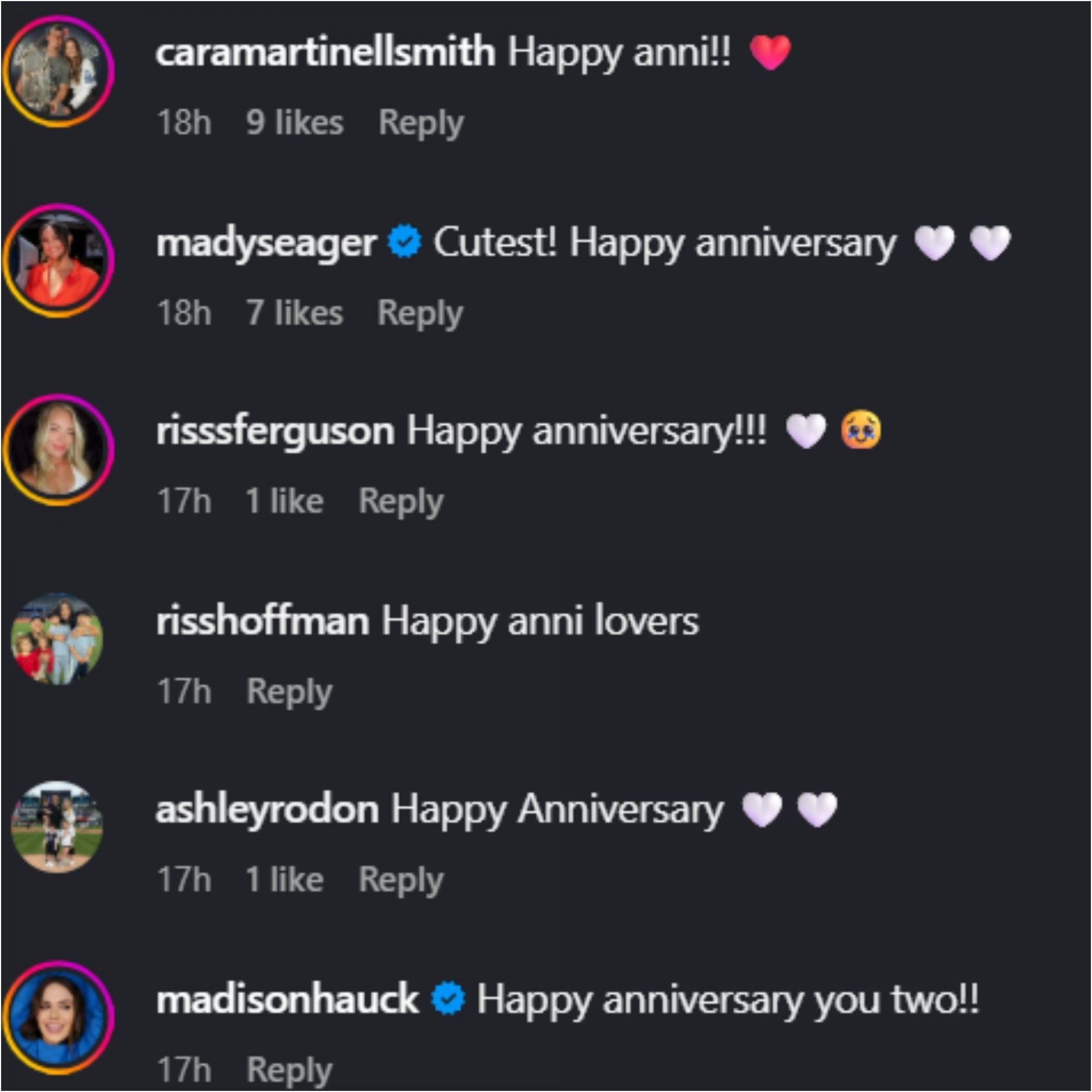 Snímka obrazovky komentárov (zdroj obrázka: Instagram/kristrn)