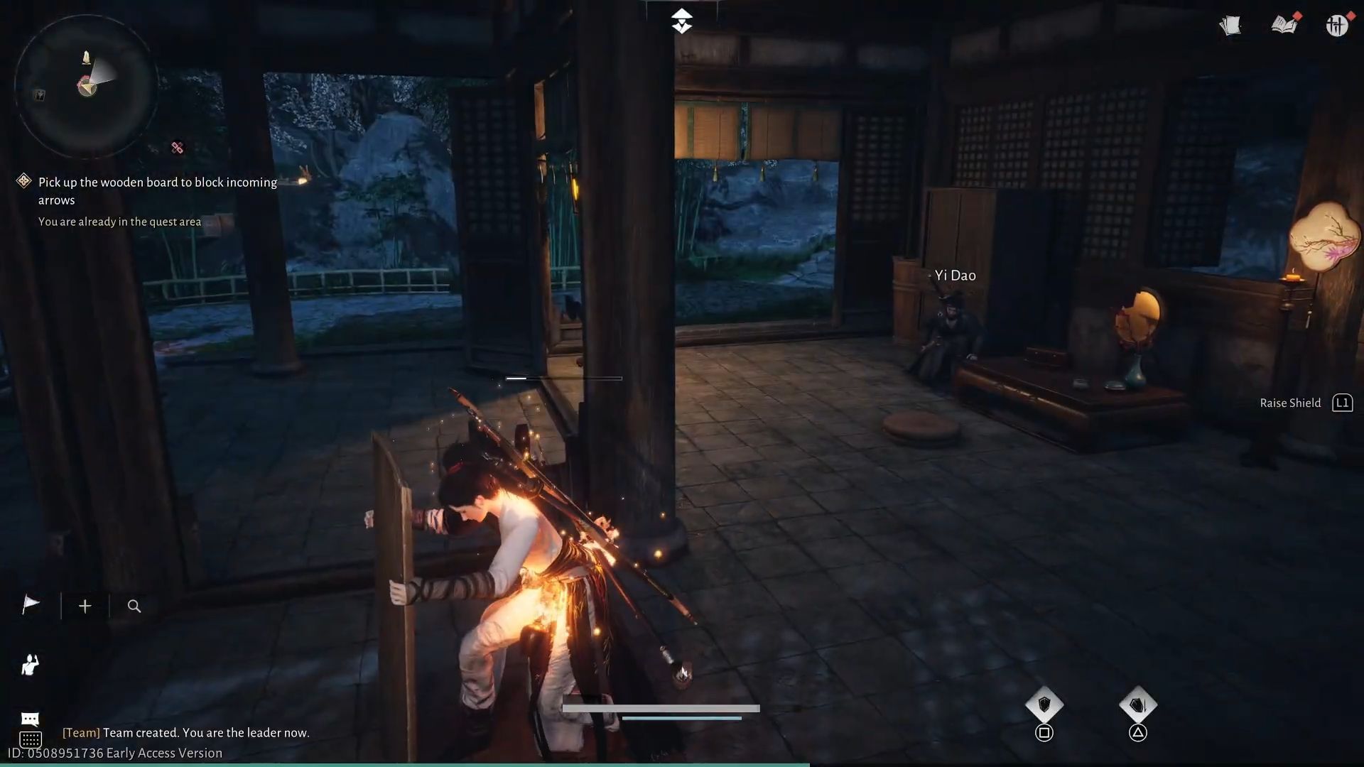 Use the shield to defend from flaming arrows (Image via NetEase Games)