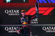 Race winner Max Verstappen of the Netherlands and Oracle Red Bull Racing on the podium with his trophy during the F1 Grand Prix of Qatar at Lusail International Circuit - Source: Getty