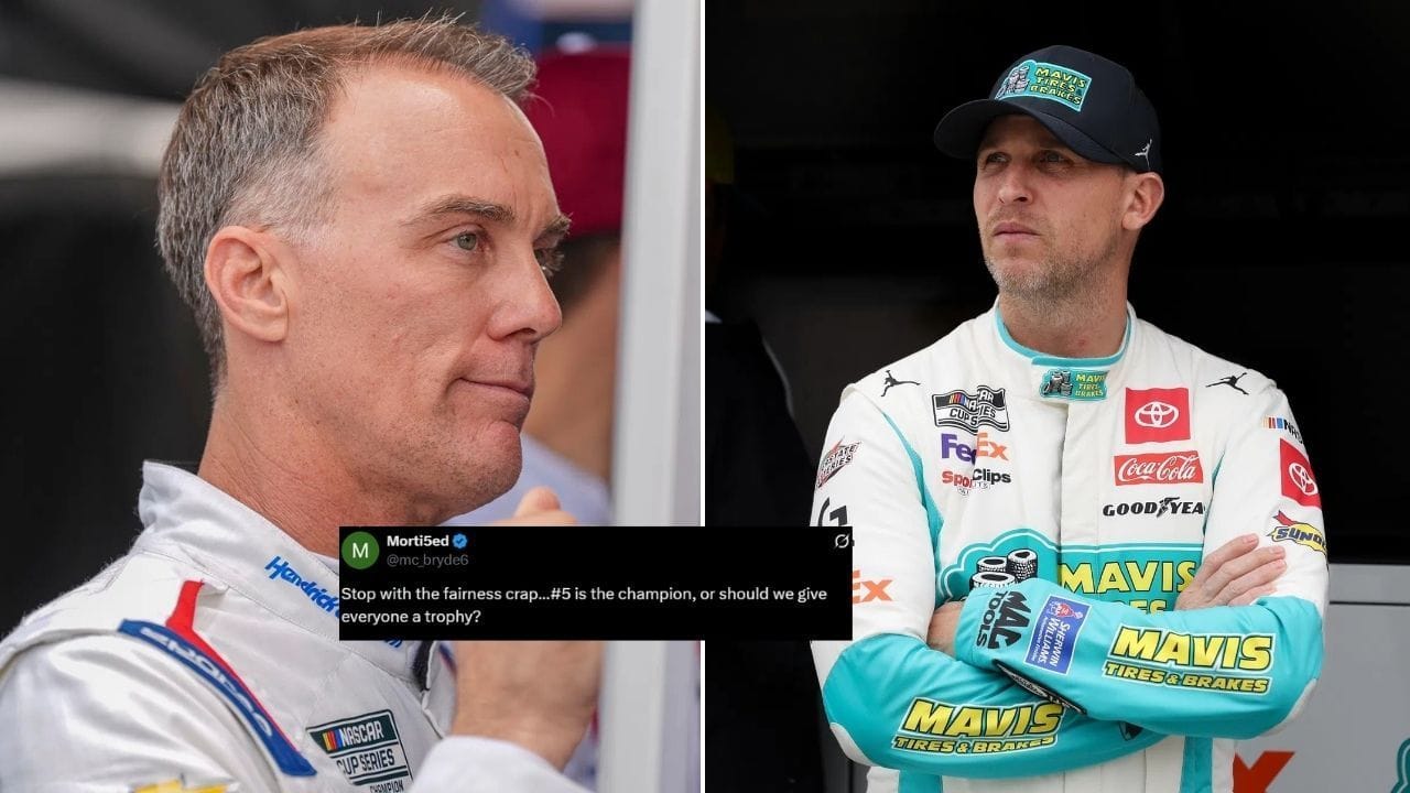 “Stop with the fairness crap”: NASCAR fans split as Kevin Harvick backs Denny Hamlin as 2025's true Driver of the Year