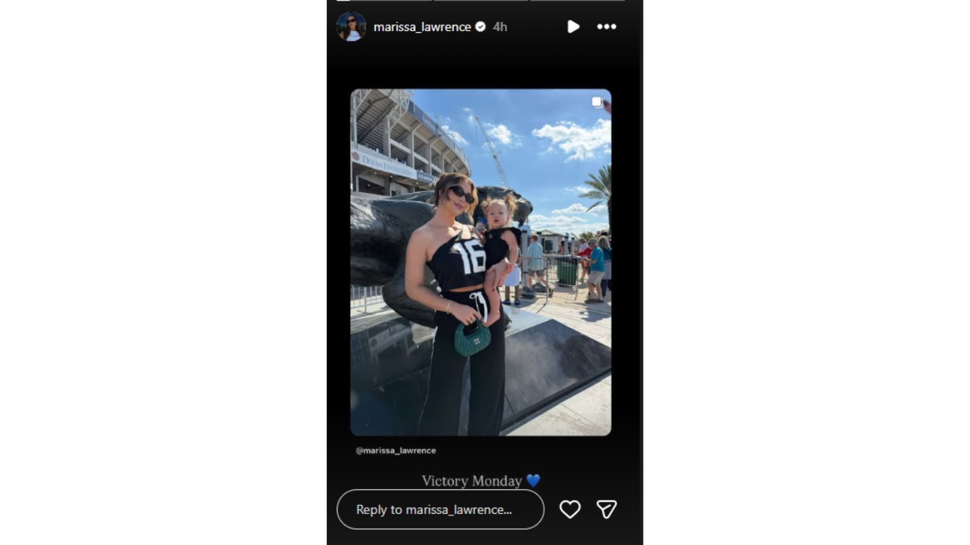 Marissa Lawrence celebrated the Jaguars&#039; win over the Chargers. (Credit: @marissa_lawrence)