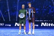 Carlos Alcaraz (left) and Jannik Sinner (right) at the 2025 ATP Finals (Source: Getty)