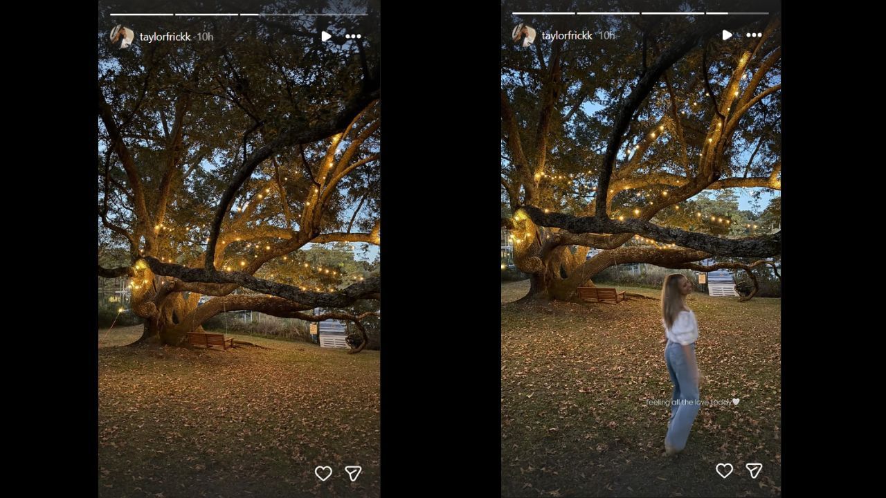 Screenshots of Taylor Frick&#039;s Instagram Stories (Images from - Instagram.com/@taylorfrickk IG Stories)