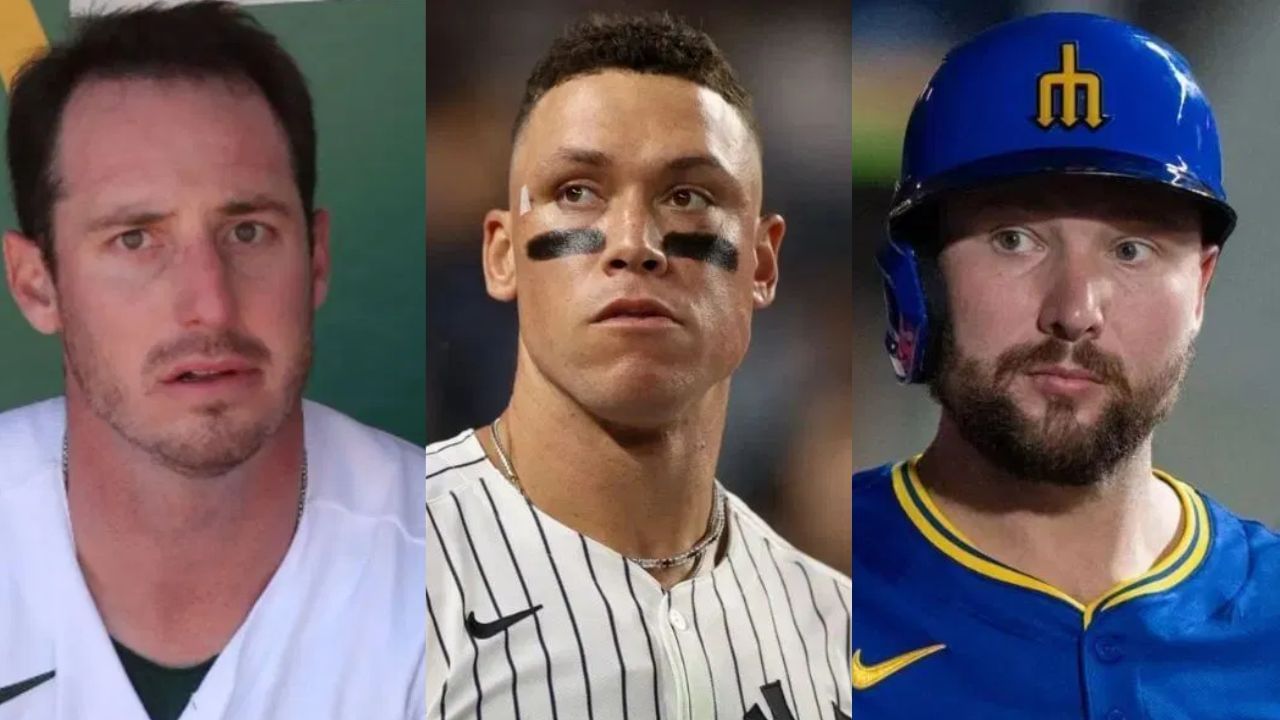 (Left to Right) Brent Rooker, Aaron Judge, Cal Raleigh (Images from - Getty)