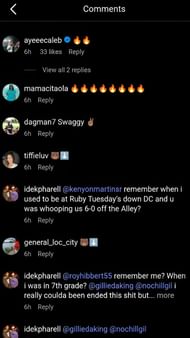 Williams' comment on the post