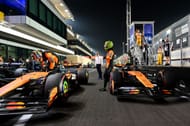 Sprint Pole qualifier Oscar Piastri of Australia and McLaren and Sprint 3rd qualifier Lando Norris of Great Britain and McLaren in parc ferme during Sprint Qualifying - Source: Getty