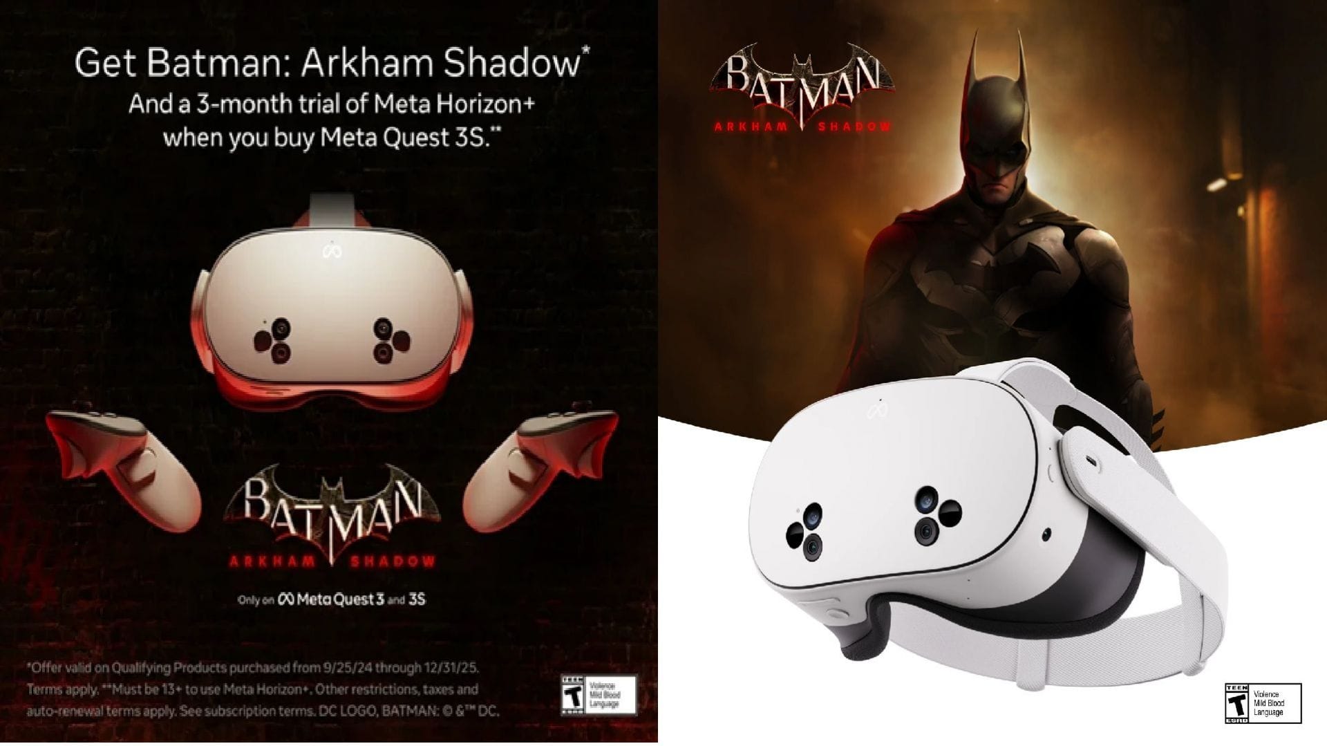 Batman: Arkham Shadows is available for free with the Meta Quest 3S (Image via Meta)