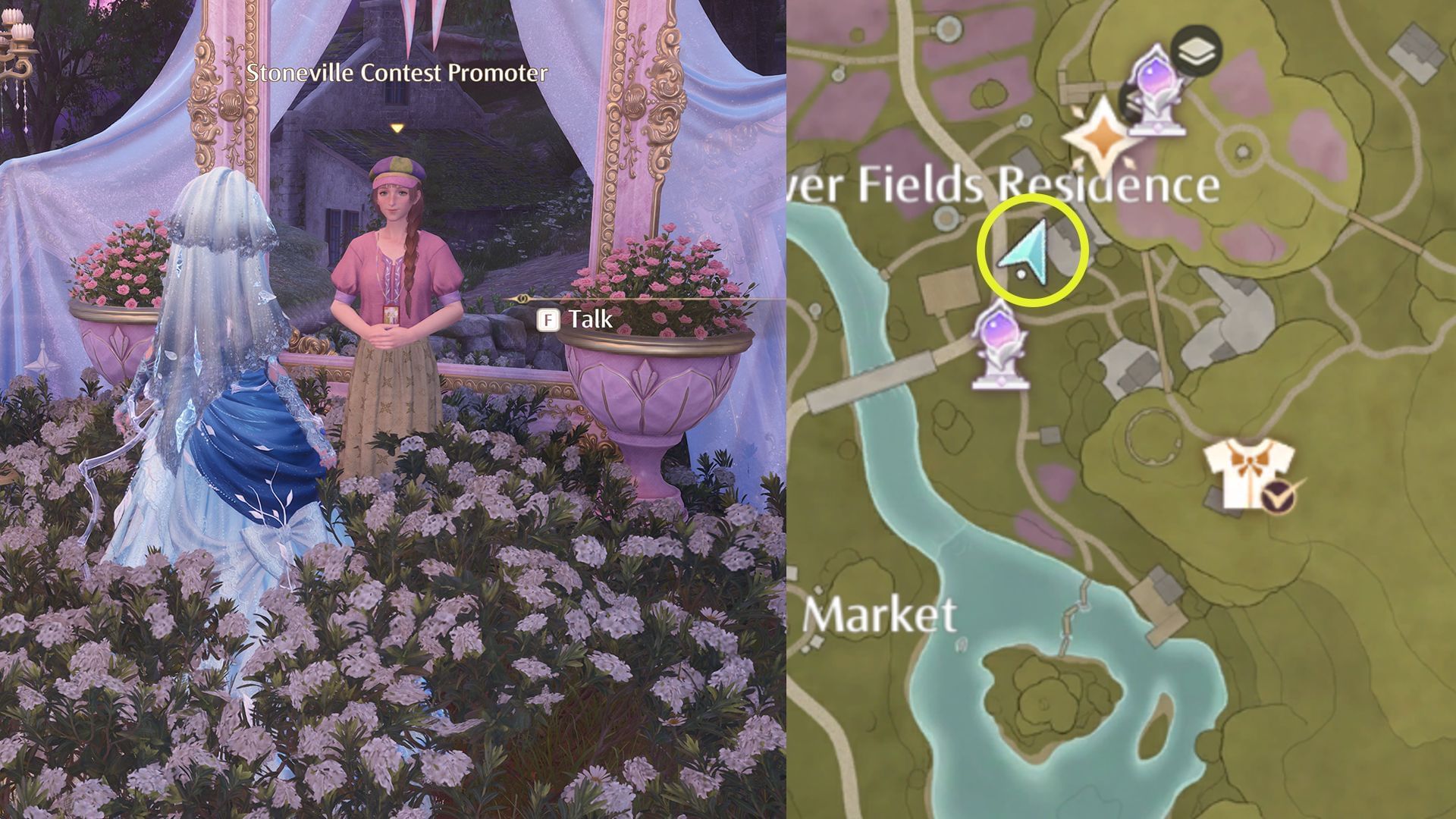 Flower Fields Residence event site location (Image via Sportskeeda Gaming/Infold Games)