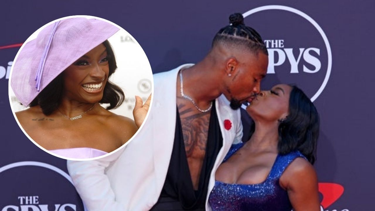 Simone Biles packs on PDA with Jonathan Owens as Bears S