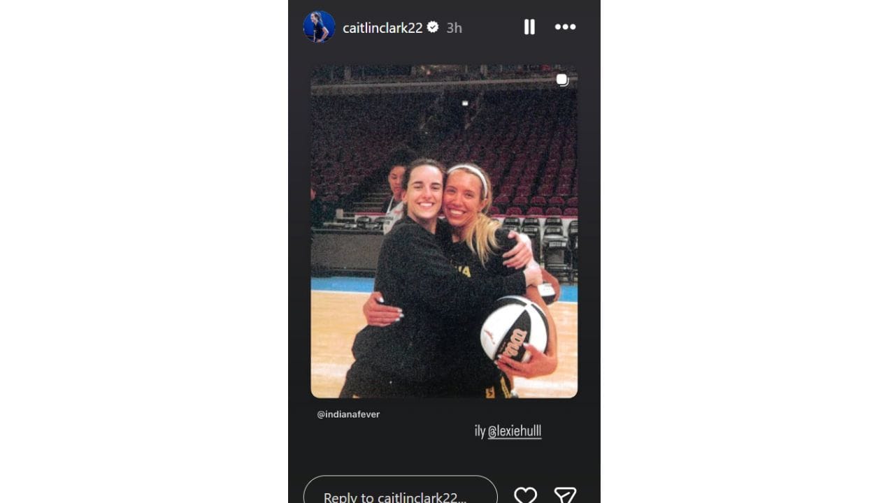 Caitlin Clark with a message for Lexie Hull on Instagram. [photo: @caitlinclark22/IG]