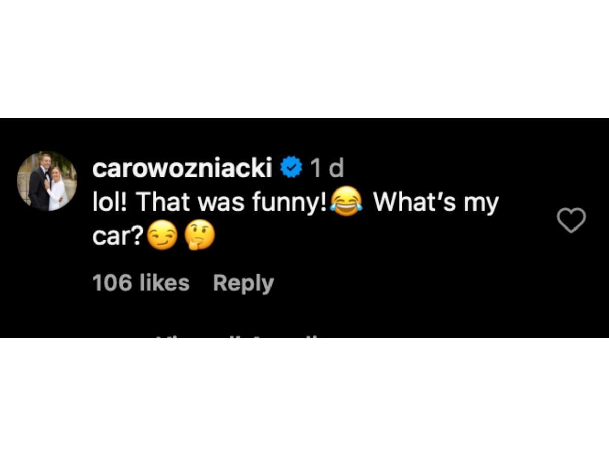 Caroline Wozniacki&#039;s comment on Instagram
