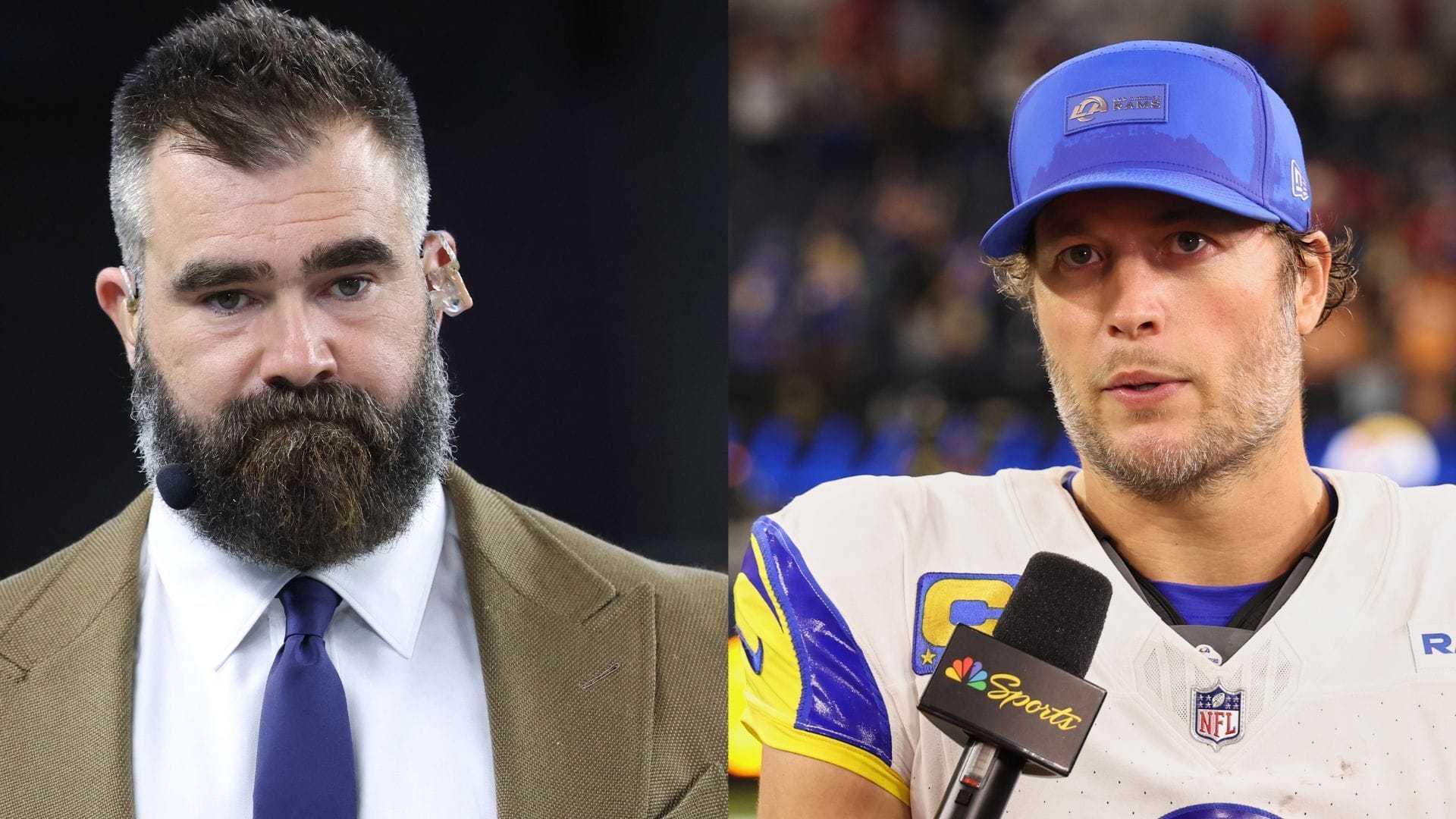 Jason Kelce, Matthew Stafford collage