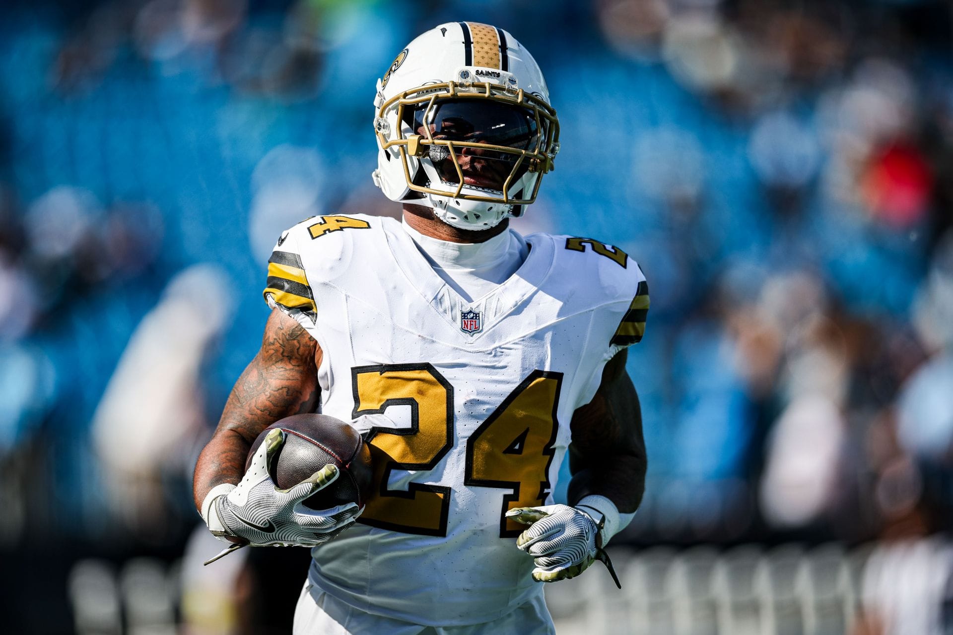 Devin Neal at New Orleans Saints v Carolina Panthers - NFL 2025 - Source: Getty