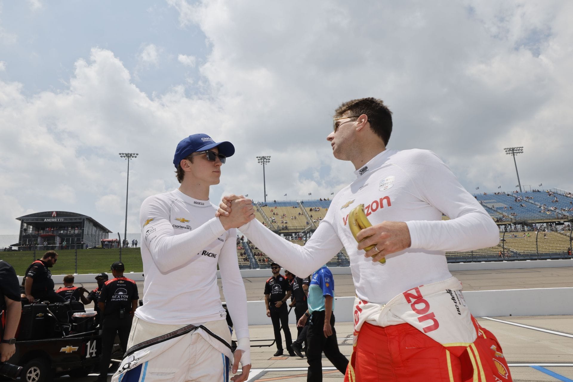 David Malukas with Will Power at the IndyCar Series Sukup Race Weekend in Iowa - Source: Getty