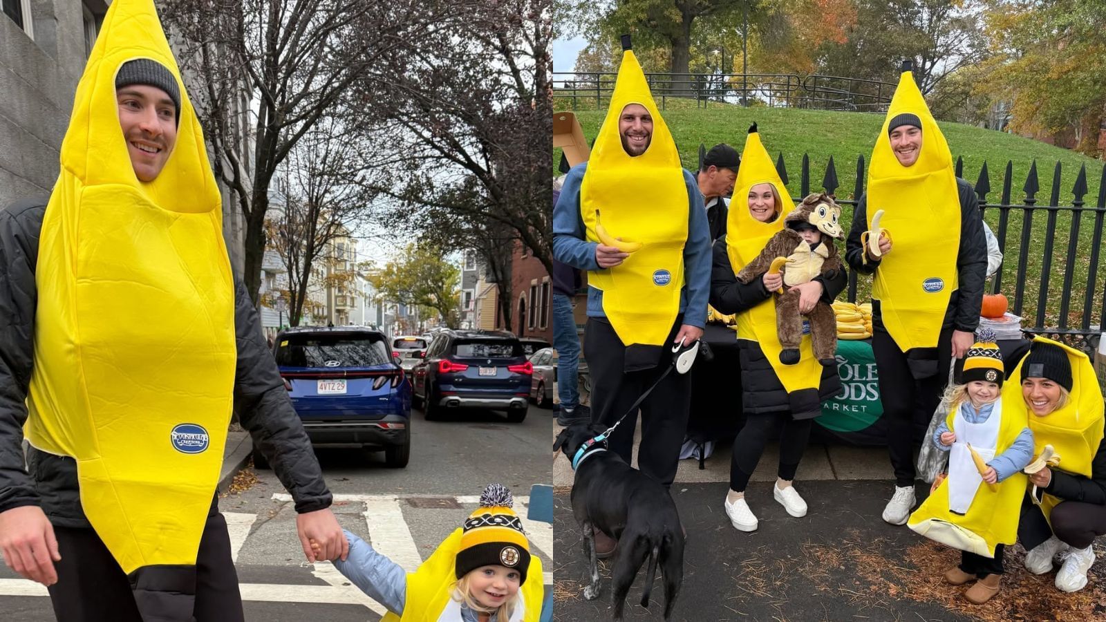 Jeremy Swayman, fiancee Alessandra and friends go bananas for Halloween