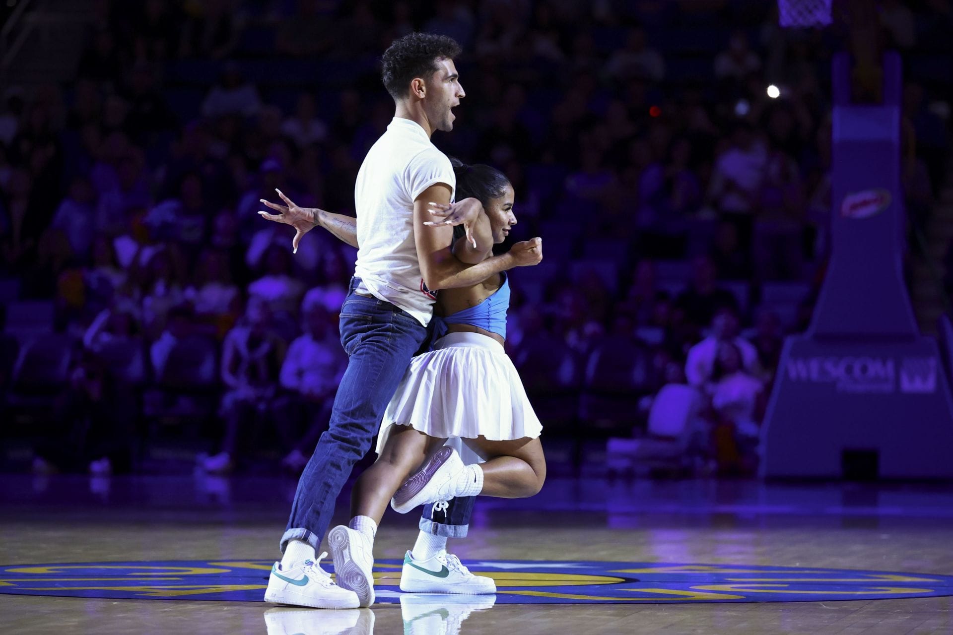 Jordan Chiles and Ezra Sosa performing at the UCLA Pauley Pavilion [Image Source : Getty] 