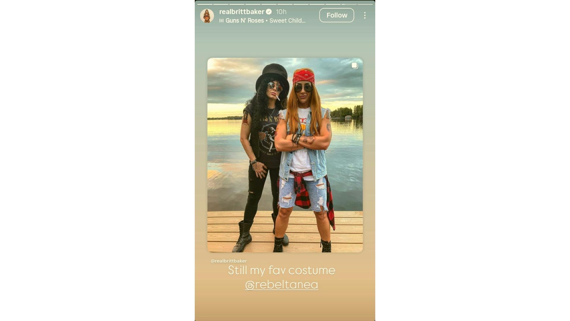 Britt Baker and Rebel dressed as Axl Rose and Slash [Image Credits: Britt Baker&#039;s IG story]
