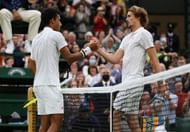 Felix Auger-Aliassime and Alexander Zverev at Wimbledon 2021. (Photo: Getty)