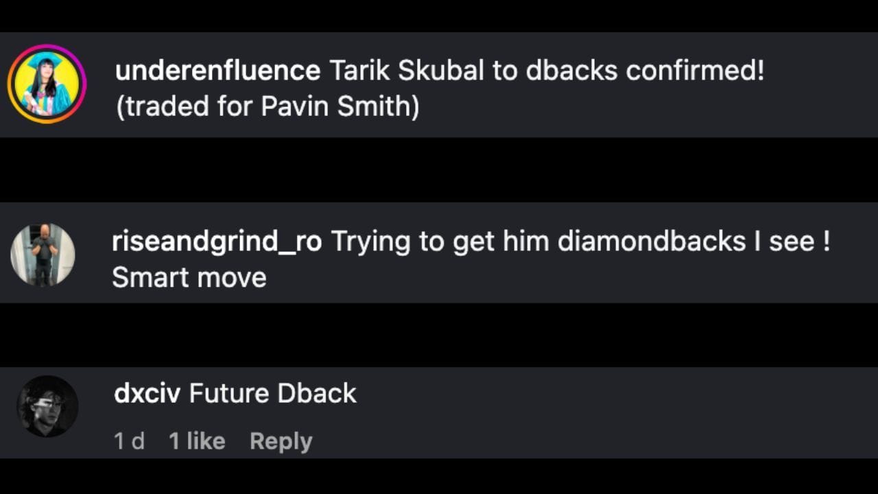 Screenshot of fans&#039; comments on Instagram (Image from - Instagram.com/@suns)