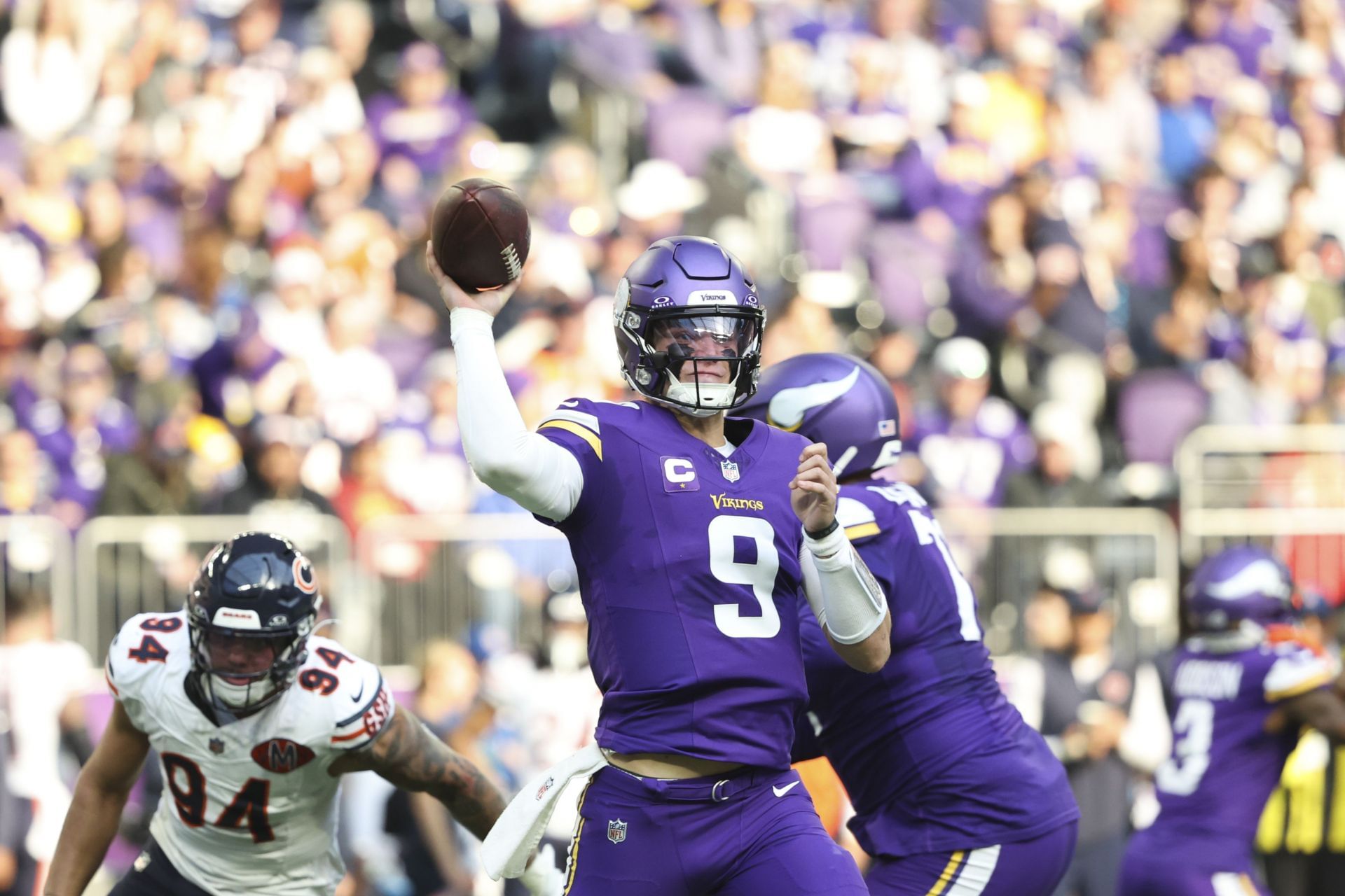 JJ McCarthy v zápase Chicago Bears vs Minnesota Vikings – NFL 2025 – Zdroj: Getty