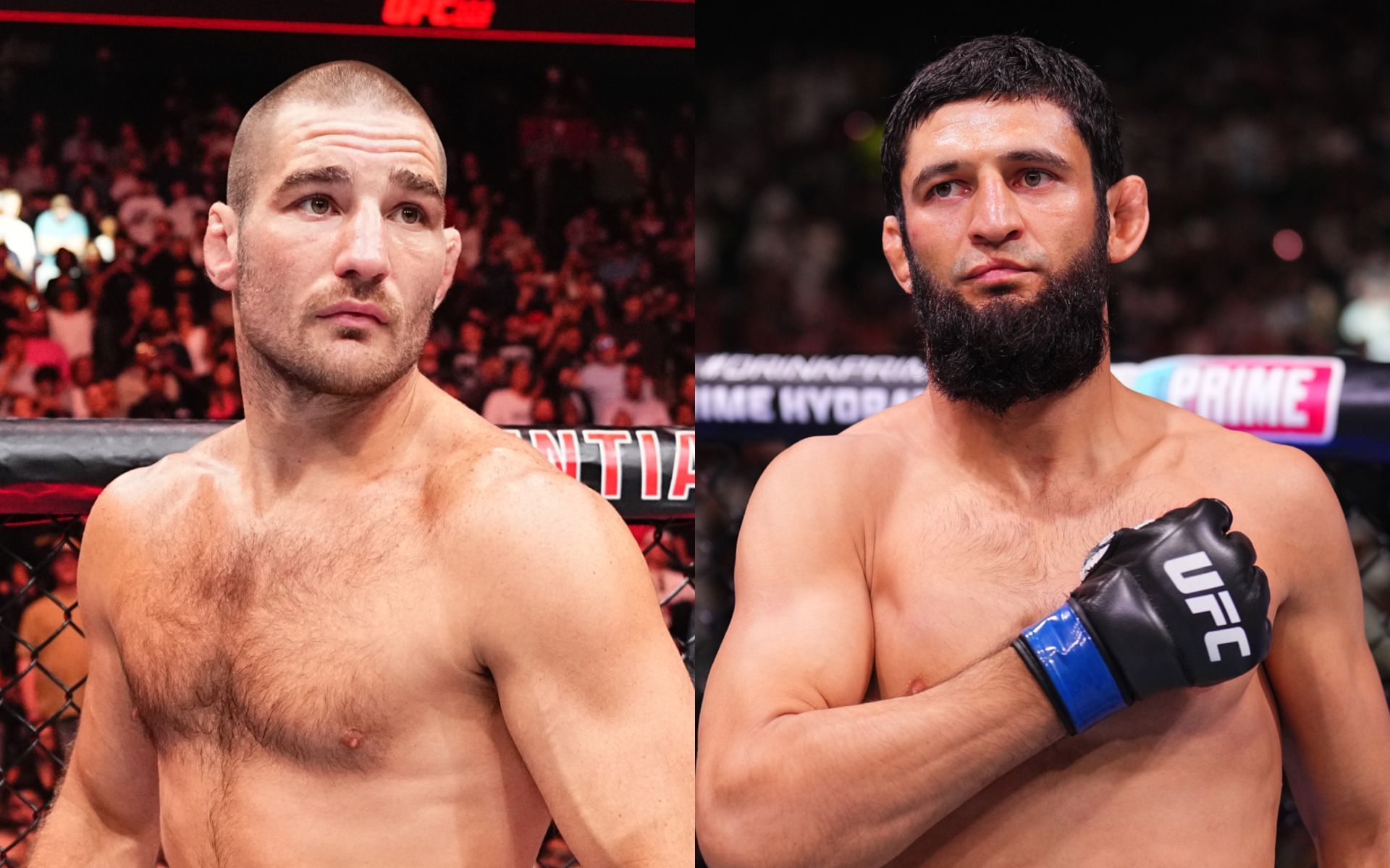 Ex-UFC champion previews potential Khamzat Chimaev (right) vs. Sean Strickland (left) fight. [Images courtesy: Getty Images]