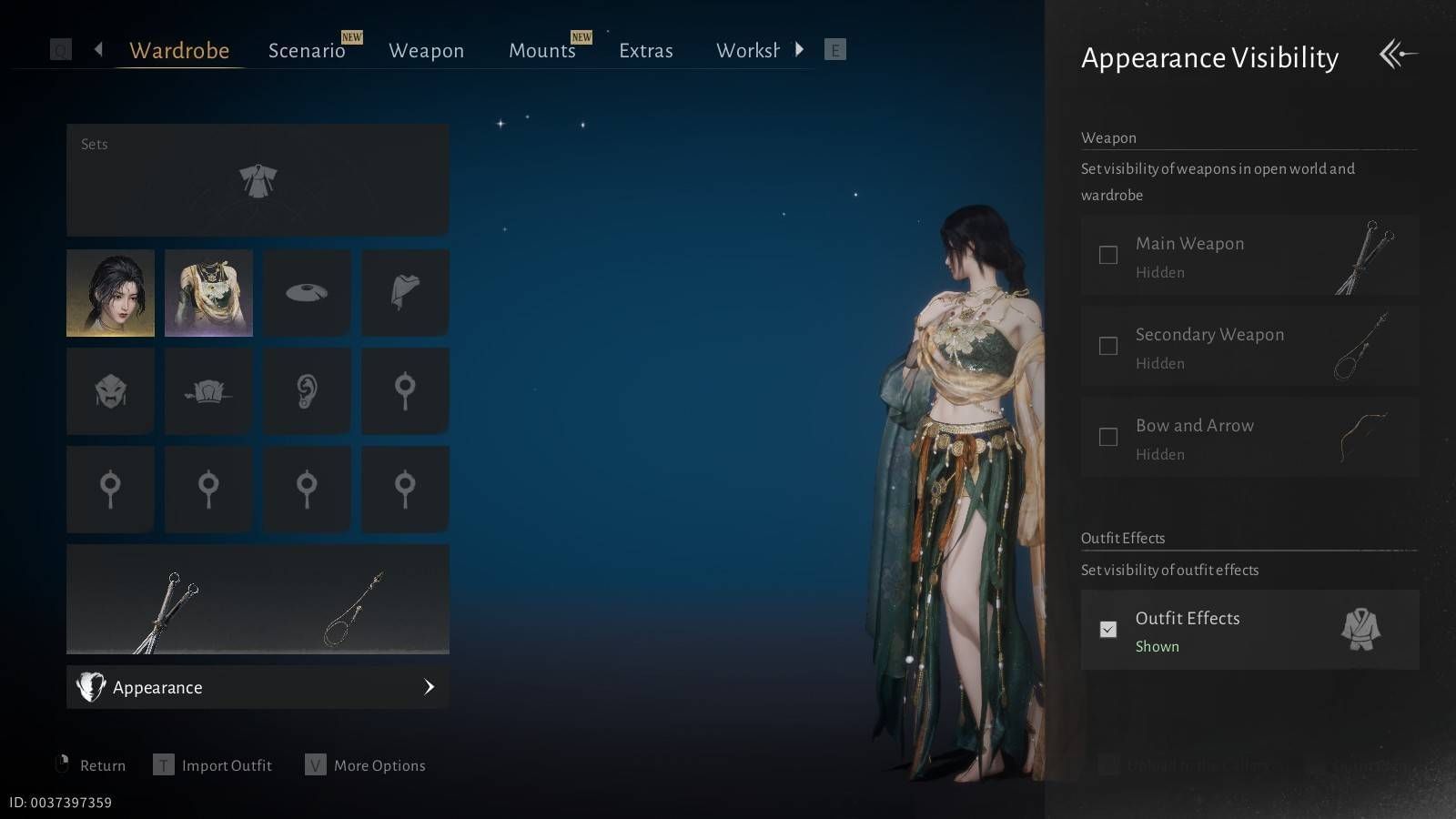 Uncheck the boxes to hide weapons from the title (Image via NetEase Games)