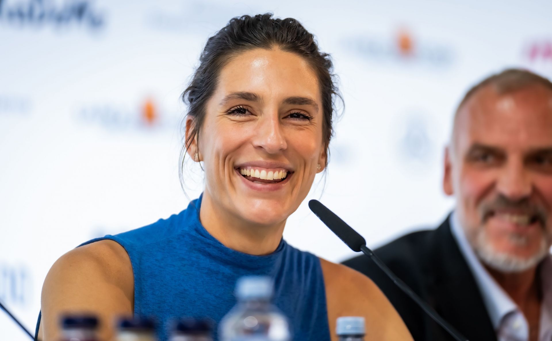 Andrea Petkovic interacts with the media at the 2025 Berlin Tennis Open (Source: Getty)