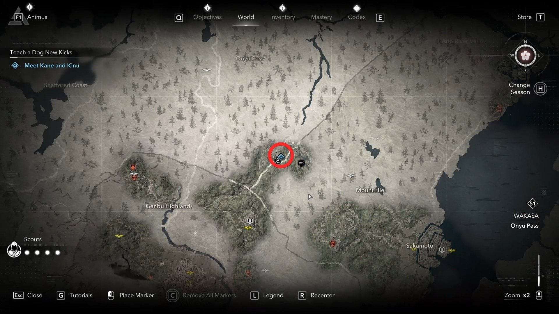 Teach a Dog New Kicks quest's starting location (Image via Ubisoft)
