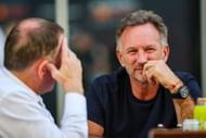 Christian Horner and Martin Brundle at Yas Marina Circuit on December 5, 2024. Source: Getty