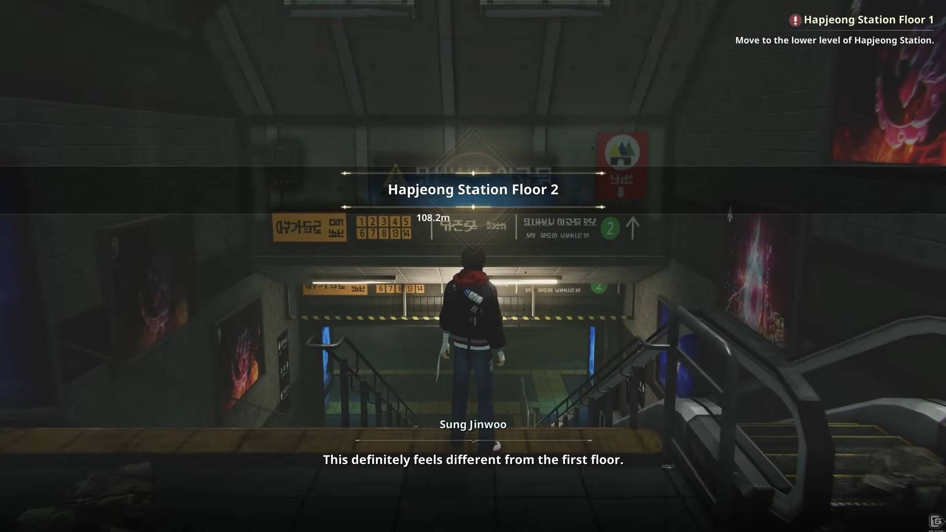 Turn back to find one Frozen Darkness Spawn orb in Solo Leveling Arise Overdrive (Image via Netmarble || YouTube/CGInferno)