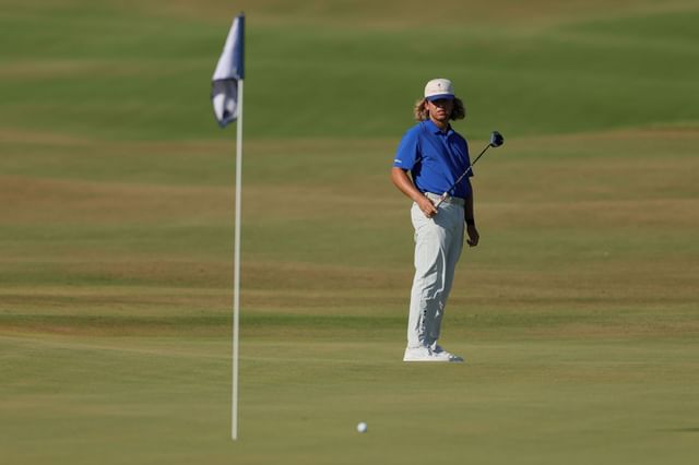 Garrick Higgo putts on the 18th hole during the third round of the World Wide Technology Championship 2025 (Image Source: Getty)